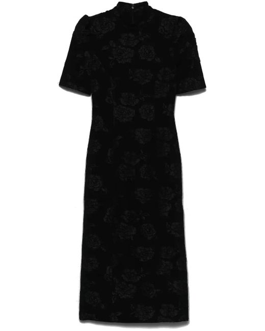 ROTATE BIRGER CHRISTENSEN Black Jacquard Midi Dress