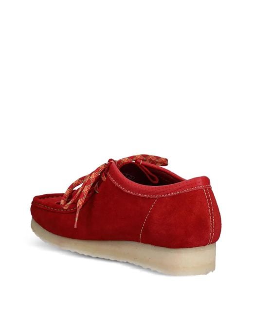 Clarks Red Fringed Moccasin Boots for men