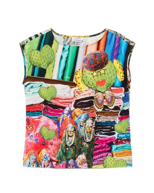 The Artistylist Blue Graphic-Print Sleeveless Vest