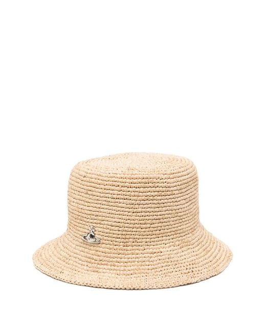 Vivienne Westwood Natural Orb Raffia Bucket Hat