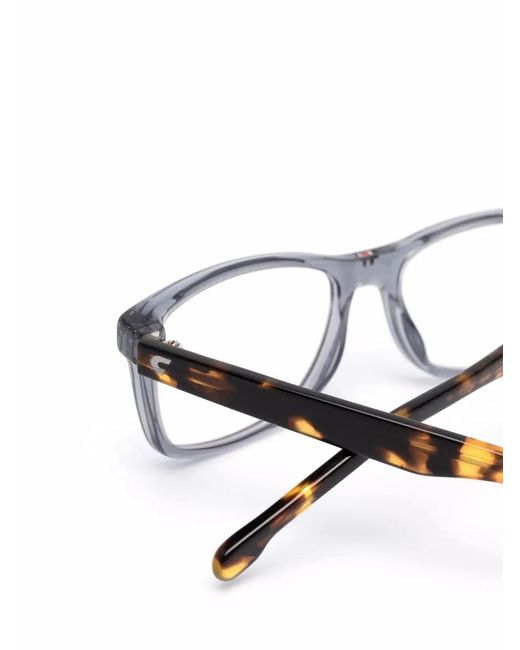 Carrera Brown Tortoiseshell-Effect Rectangle-Frame Glasses for men