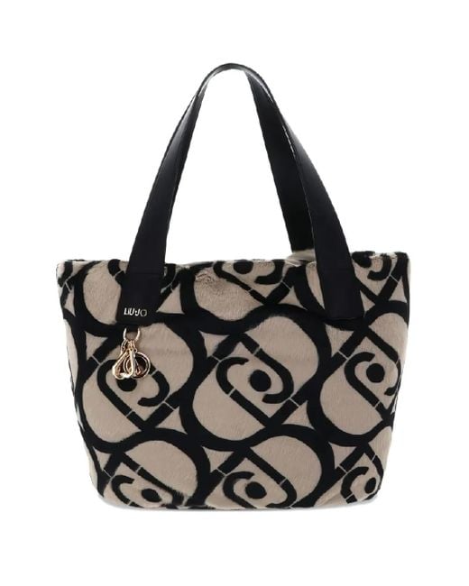 Liu Jo Black Logo-Print Shoulder Bag