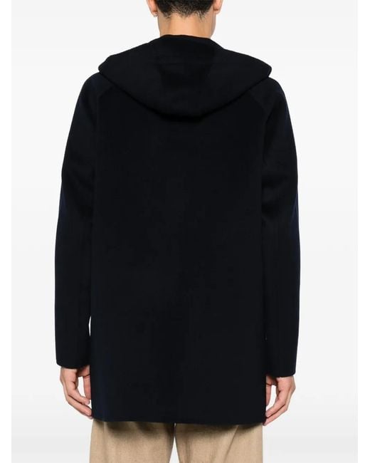 Aspesi Blue Hooded Zip-Up Parka for men