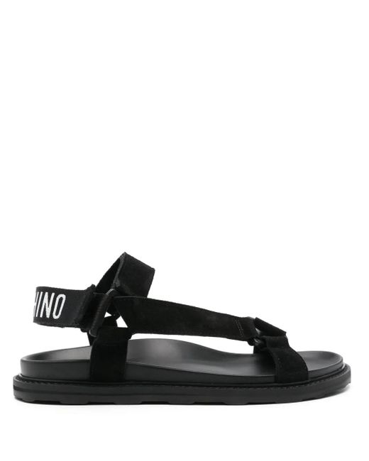 Moschino Black Calfskin Sports Sandals for men