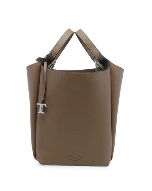 Tod's Brown Small Leather Bucket Bag