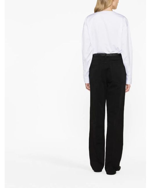 The Row Black Carlton Straight-Leg Trousers
