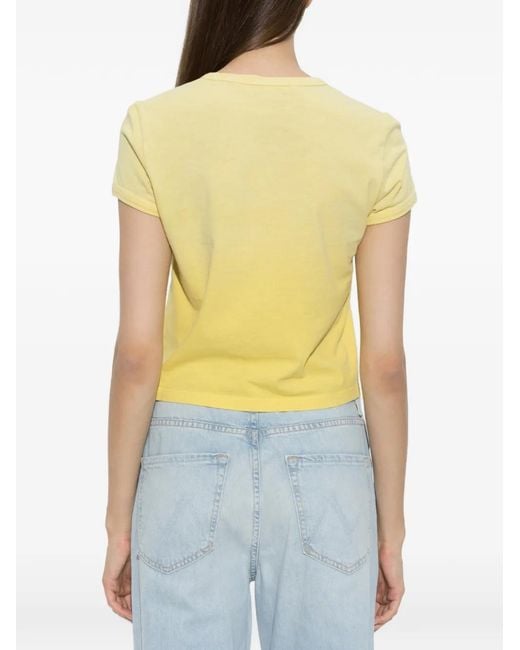 Mother Yellow The Itty Bitty Ringer Palm-Print T-Shirt