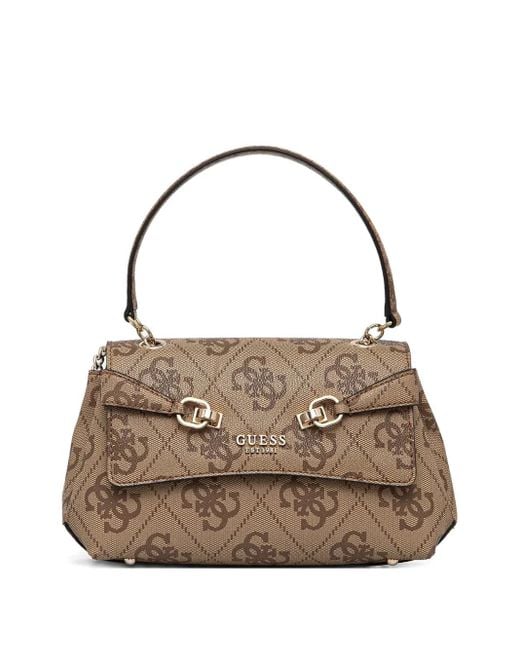 Guess Metallic Monogram-Pattern Crossbody Bag