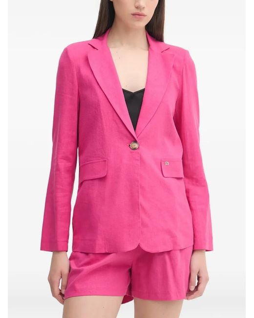 GAUDI Pink Single-Breasted Notched-Lapels Blazer