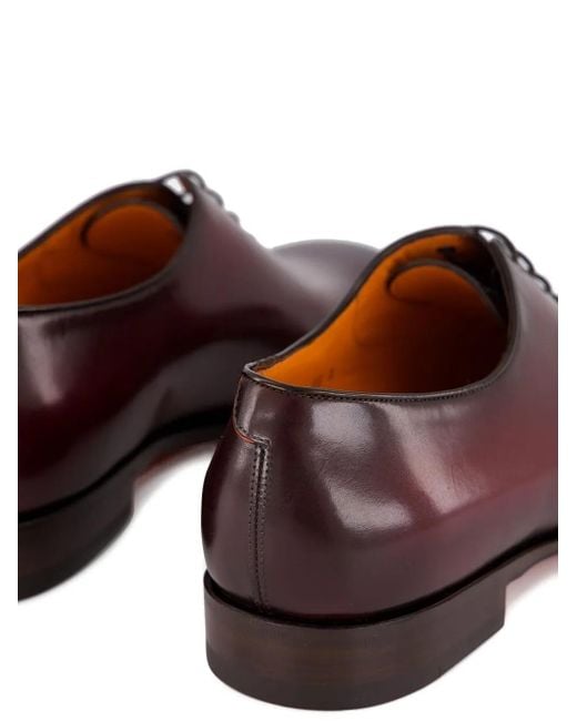 Santoni Brown Lace-Up Oxford Shoes for men
