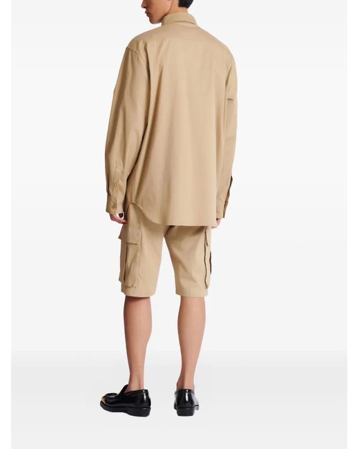 Balmain Natural Cotton Safari Shirt for men