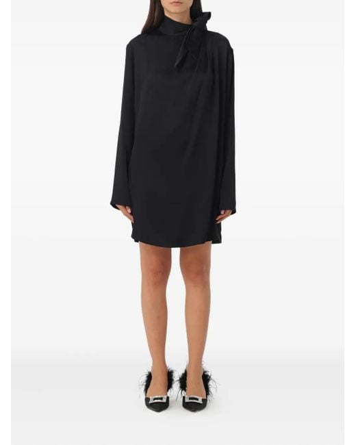 Robe À Col Noué Semicouture en coloris Black