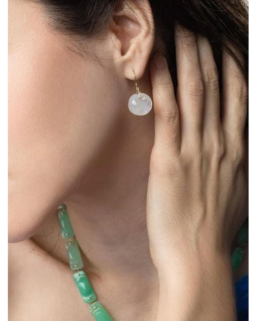Ten Thousand Things White 18K Moonstone Earrings