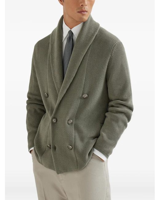 Brunello Cucinelli Geribbeld Vest in het Green voor heren