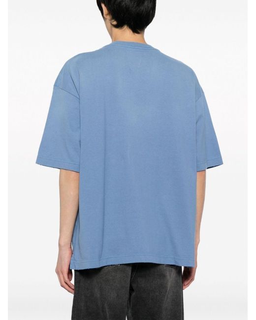 Maison Mihara Yasuhiro Blue Graphic-print Cotton T-shirt for men
