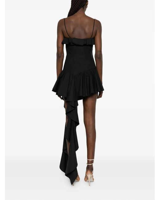 GIUSEPPE DI MORABITO Black Ruffled Asymmetric Mini Dress