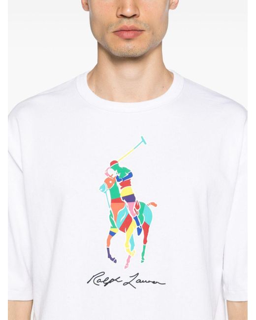 Camiseta con motivo Polo Pony Polo Ralph Lauren de hombre de color White