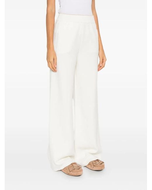Eleventy White Ribbed Trousers
