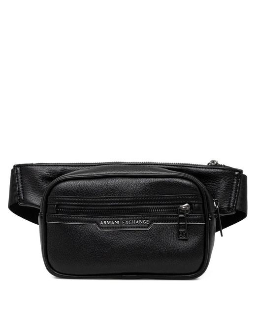 ARMANI EXCHANGE Black Zip-Up Belt Bag for men