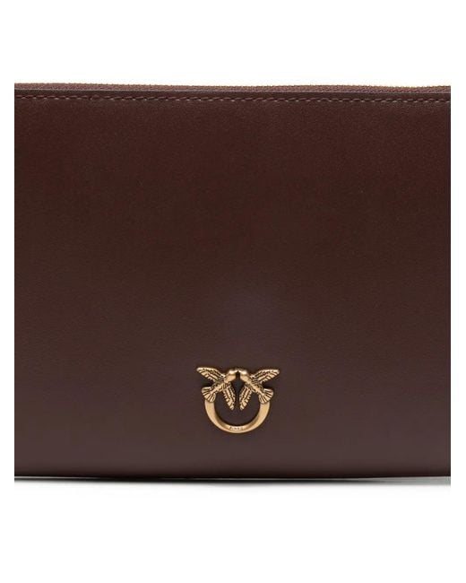 Pinko Brown Chain Flat Shoulder Bag