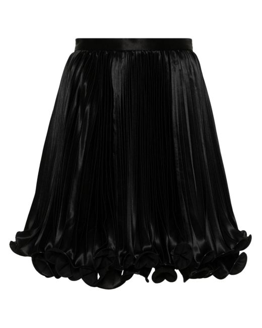 Minifalda con ribete de volantes Balmain de color Black
