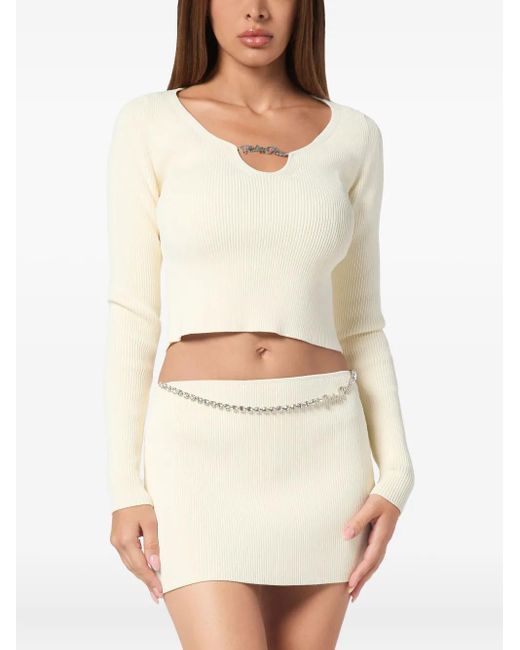 Philipp Plein White Cropped Top
