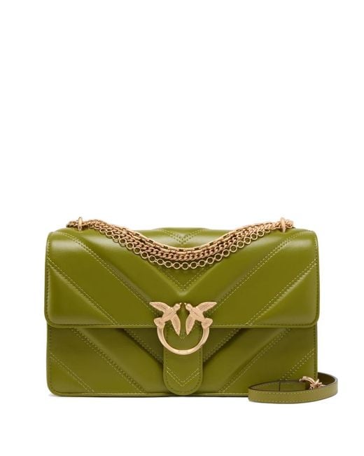 Pinko Green Love Bag One Medium Shoulder Bag