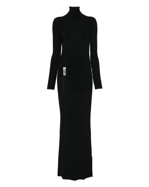 Brandon Maxwell Black Lainey Draped Maxi Dress