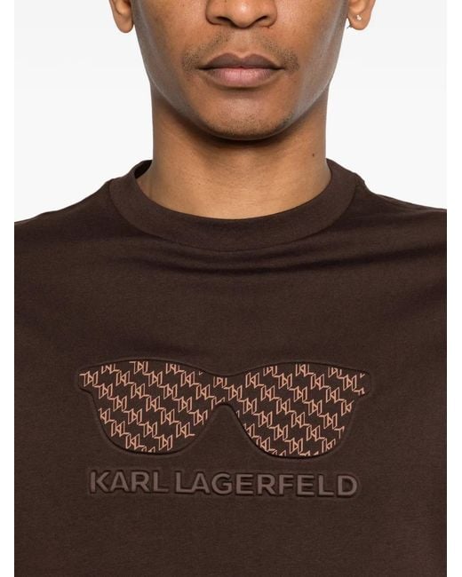 Karl Lagerfeld Black Sunglasses Graphic T-Shirt for men