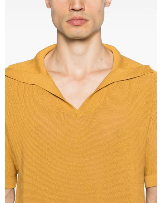 Bode Yellow Logo-embroidered Cotton Polo Shirt for men