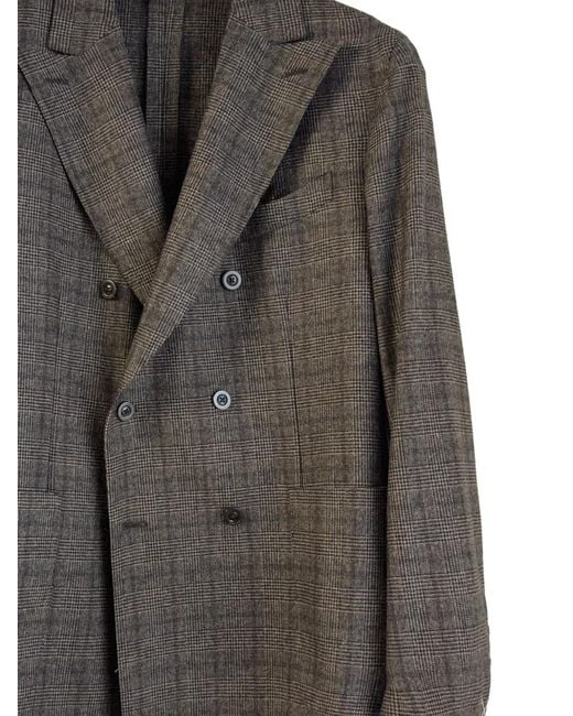 Boglioli Gray Double-Breasted Suit Jacket for men