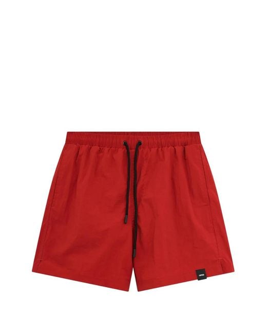 Aspesi Red Drawstring Swim Shorts for men
