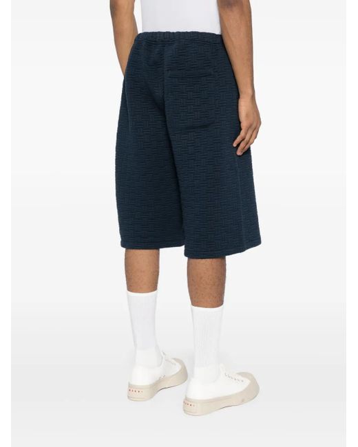 KENZO Blue Weave Bermuda Shorts for men