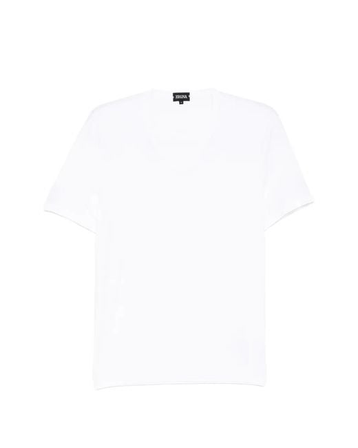 Zegna White V-Neck Loungewear for men