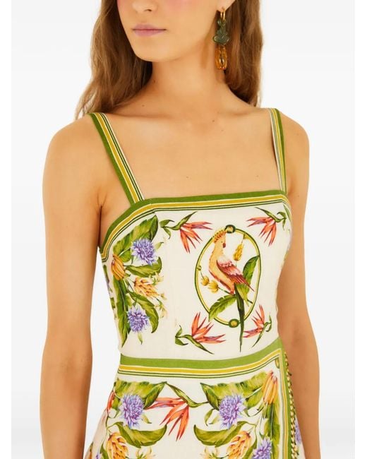 Farm Rio Yellow Floral Sleeveless Dress