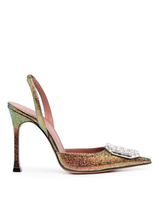 Zapatos Camelia Sling con tacón de 90mm AMINA MUADDI de color Metallic