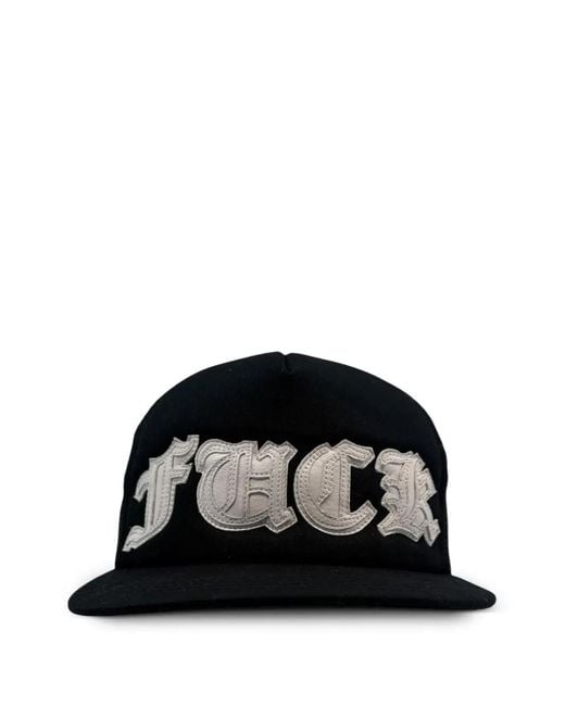 Chrome Hearts Black Leather-Patch Trucker Hat