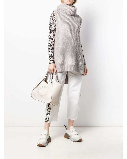 Stella McCartney Natural Stella Logo Crossbody Tote Bag