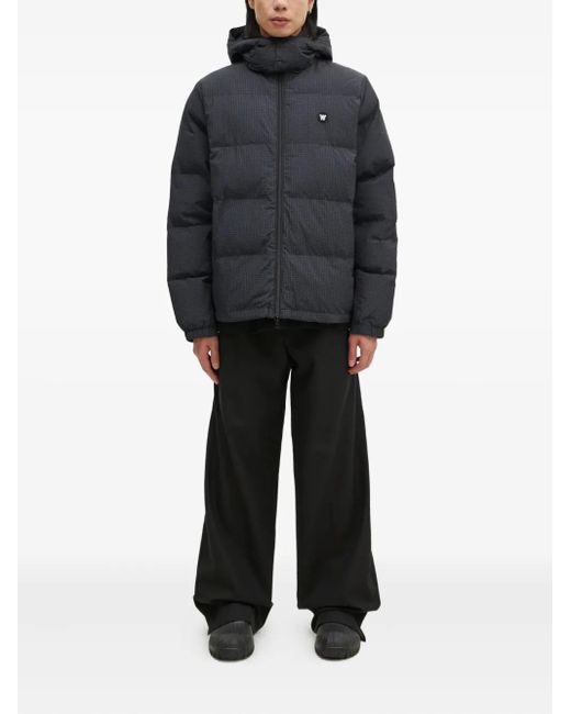 WOOD WOOD Gray Check-Pattern Hooded Jacket for men
