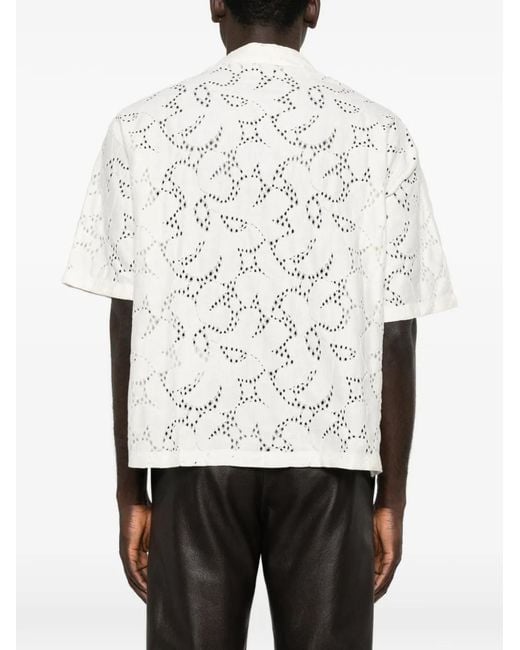 Just Cavalli White Eyelet Shirt for men
