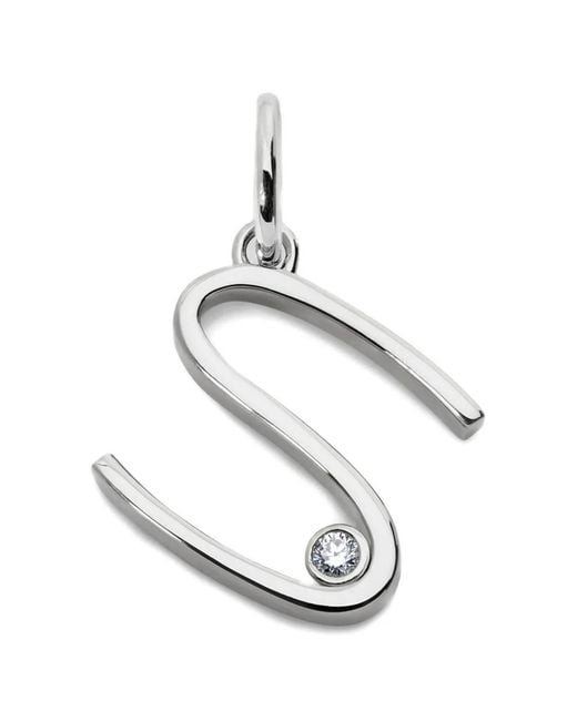 Monica Vinader White Solitaire Diamond Initial Pendant