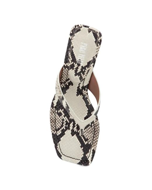 Paris Texas White Portofino Snakeskin-Effect Sandals
