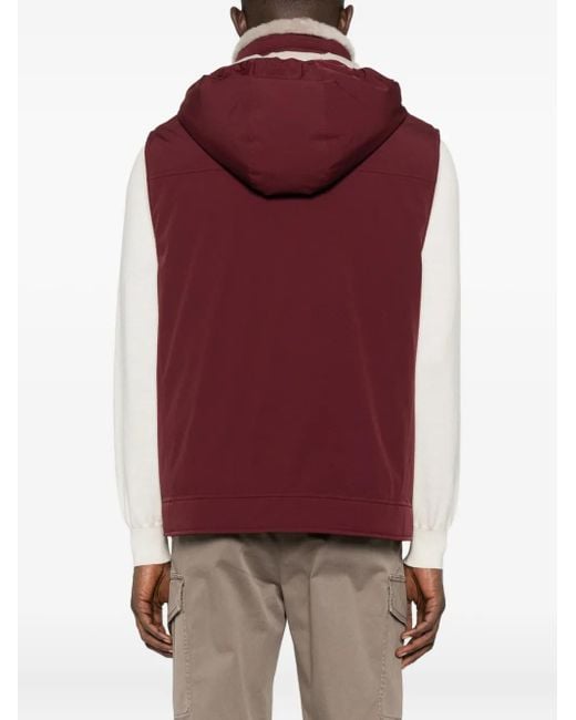 Chaleco con capucha y cremallera Brunello Cucinelli de hombre de color Purple