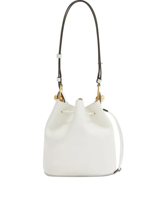 Furla White Mini Sfera Bucket Bag