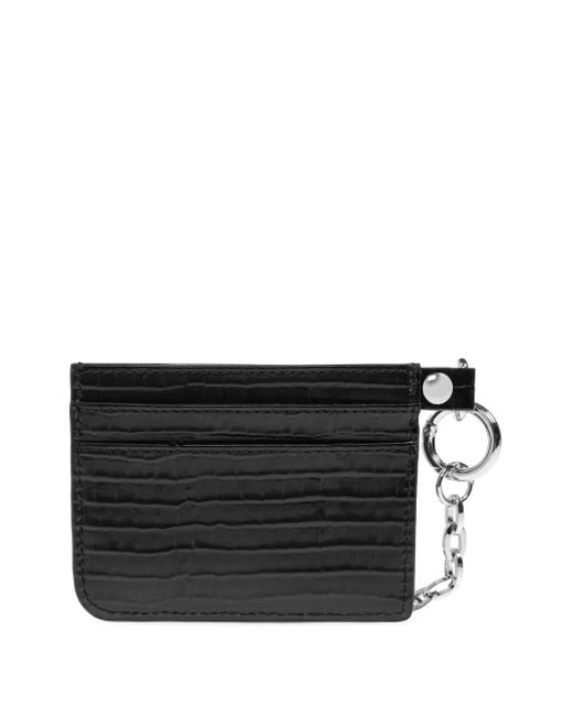 Vivienne Westwood Black Crocodile-Embossed Chain Card Holder