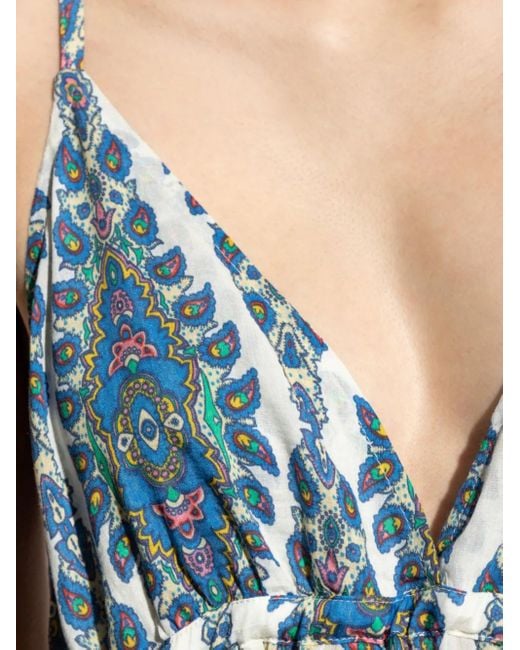 Etro Maxi-Jurk Met Print in het Blue
