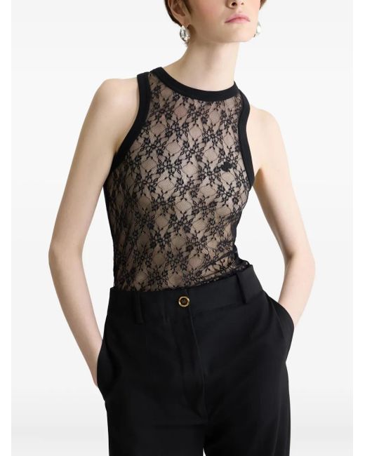 Patou Black Spitzentop Mit Blumenmuster
