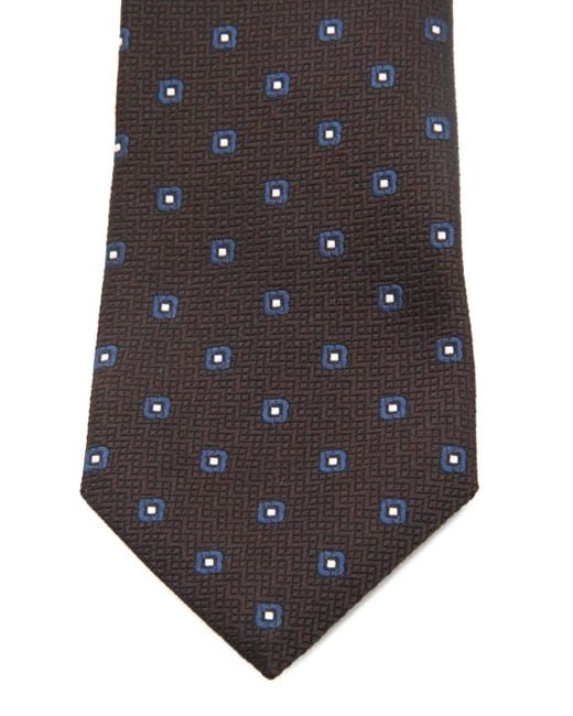 Zegna White Square-pattern Tie for men