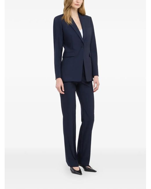 Another Tomorrow Blue Single-Button Blazer