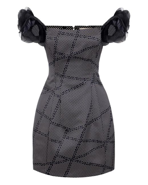 Vestido de cóctel corto con motivo de lunares Elisabetta Franchi de color Black